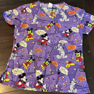 Disney Mickey Mouse Halloween‎ scrub top thumbnail 1