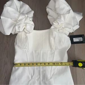 PrettyLittleThing White Corset Bodycon Bridal Dress - Size 6 thumbnail 5