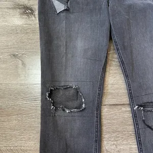 Women Free People Charcoal Distressed Skinny Jeans size 31 thumbnail 2