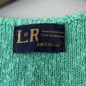 80s Vintage Pointelle Sweater Size L Green Dainty Cottagecore Summer Romantic thumbnail 4