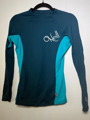 O'Neill Women's Long Sleeve Teal Rash Guard Medium thumbnail 1