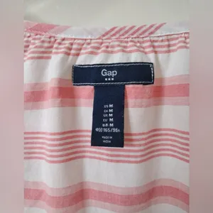 Gap Pink & White Striped Peasant Blouse Women’s Size M 3/4‎ Sleeve thumbnail 9
