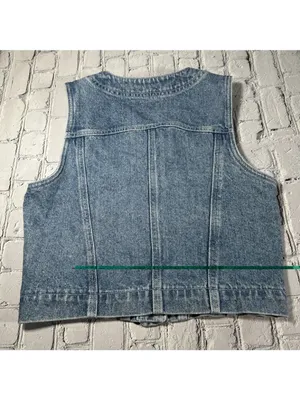 GAP Factory Store Denim Vest Womens Size Small 90s Y2K Jean Sleeveless Vintage thumbnail 2