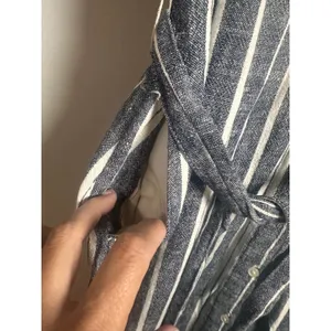 Banana Republic Womens Navy‎ White Striped Linen Rayon Midi Shirt Dress Size 4 thumbnail 3