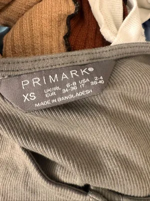 Primark Ribbed Henley Long Sleeve Bodysuit Womens XS Charcoal Grey Cotton Stretc thumbnail 7