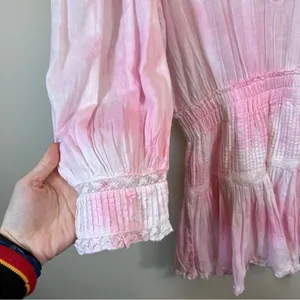 LoveShackFancy Viola Mini Dress Island Pink‎ Hand Tie Dye P thumbnail 6