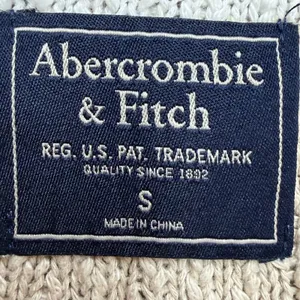 Abercrombie‎ & Fitch Striped Knit Sweater Tan White Small Crew Neck Long Sleeve thumbnail 3