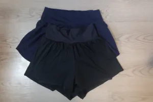 Bundle of XS's and smalls exercise workout shorts in black and navy blue. thumbnail 5