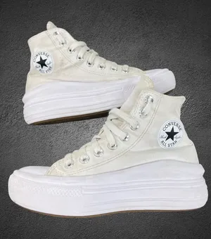 Converse Chuck Taylor All Star Move White Platform High Top Sneakers Womens 5 thumbnail 1