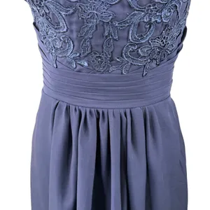 SU Dress Navy Blue Lace Chiffon Bridesmaid Prom Evening Gown NWT Size 6 thumbnail 9
