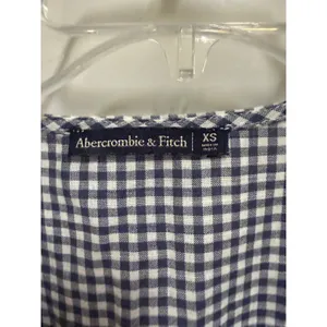 Abercrombie & Fitch Navy White Gingham Tie Front Cutout Romper XS Cotton thumbnail 7