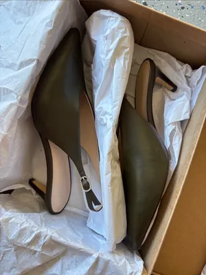 By Anthropologie Genuine Leather Pointed-Toe Slingback Pumps thumbnail 1