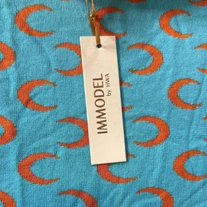 Women’s Blue BodyCon Mini Dress Crescent Pattern Adjustable Straps Size M NWT thumbnail 12