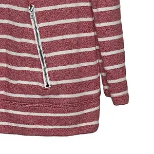 Ann Taylor Loft Womens Sweatshirt Size Medium Red With‎ White Stripes Pockets thumbnail 3
