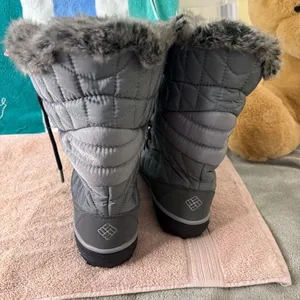 Columbia Waterproof Omni-Grip Tall Black Faux Fur Lace Up Winter Snow Boots 8 thumbnail 3