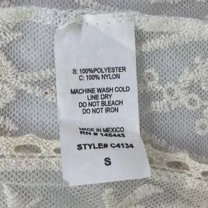 Haute Society coverup Womens S Beige Lace Sheer Open Drape Top mesh -‎ flaw thumbnail 4