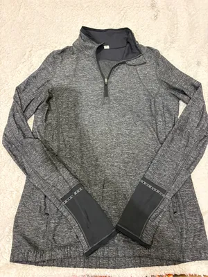 lululemon athletica Heathered Charcoal Quarter-Zip Pullover thumbnail 1