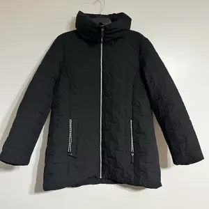 Marc‎ New York by Andrew Marc Size XL Faux Down Puffer Jacket Black Full Zip thumbnail 1