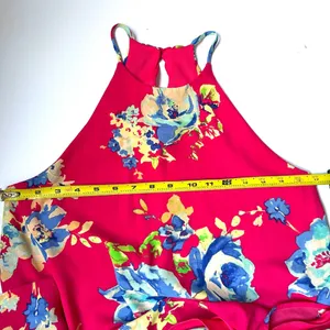 Anthropology Everly Pink Floral‎ Mini Dress Women’s Sz Small Halter Neck thumbnail 7