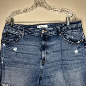KanCan High Rise Straight Distressed Raw Hem Crop Denim‎ Jeans thumbnail 3