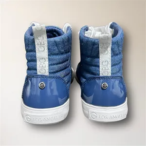 GBG Los Angeles Womens 7 Blue Sparkle Denim High Top Sneakers Quilted Y2K Retro‎ thumbnail 9
