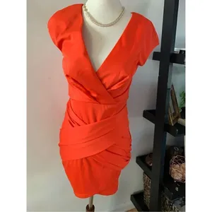 Bloosom Red dress across over size 8 fits like small party dress clubbing thumbnail 2