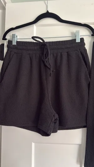 Zenana Small Black Ribbed Knit Set thumbnail 2