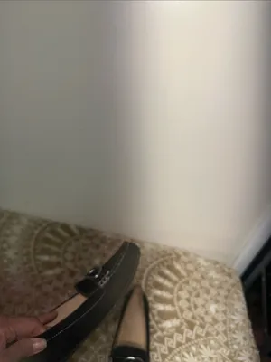 Liz Claiborne Black Suede like Loafers with Silver Buckle thumbnail 6