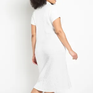 Eloquii Short‎ Sleeve Button Front Dress in White Size 24 thumbnail 5