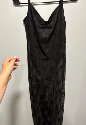 Bodysuit sheer Black Lace Dress thumbnail 1