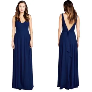 Show Me Your Mumu Maxi V-neck Navy‎ Blue Formal Dress Size XS Brand New thumbnail 2