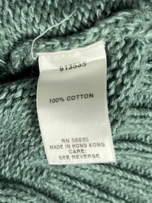 VTG Cabela's Cable Knit Full-Zip Cardigan Women's L Teal Cozy Grandpa Cabincore thumbnail 7