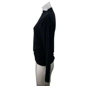 Abercrombie & Fitch Women's Black Mock Neck Long Sleeve T Shirt Tee Top Size L thumbnail 2