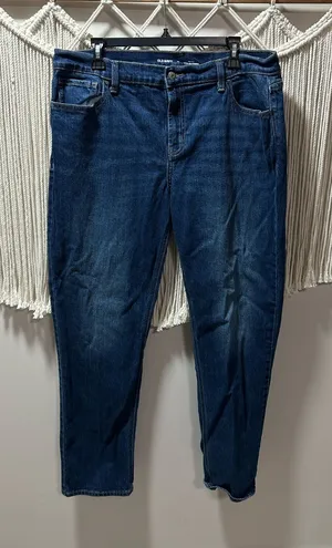 Old Navy Women's Dark Blue Straight-Leg Jeans thumbnail 1