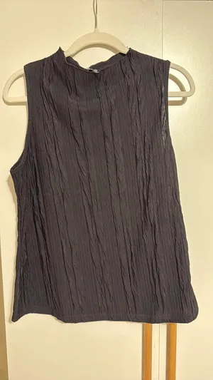 Lillusory Black Mockneck Sleeveless Shirt L Size L thumbnail 2