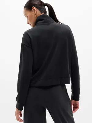 New Athleta S Seasoft 1/4 Quarter Zip Sweatshirt Black Small Regular thumbnail 3