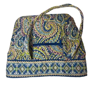Vera Bradley Capri Blue Tic Tac Tote Quilted Paisley Shoulder Bag Large Retired thumbnail 3