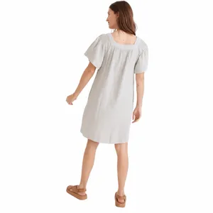 Madewell Glassware Blue Lightspun Butterfly Square Neck Cotton Gauze Mini Dress thumbnail 4