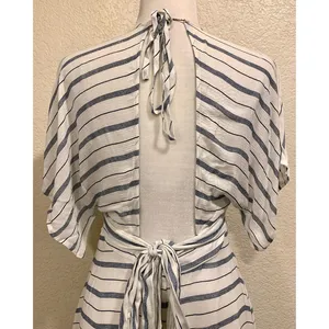 En Crême Striped Summer White/Blue Dress thumbnail 4