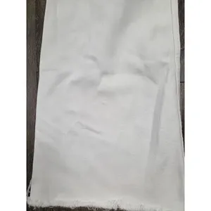 Zara Marine Straight High Waist Jean Raw Edge Size 2 Bone Light Gray thumbnail 5