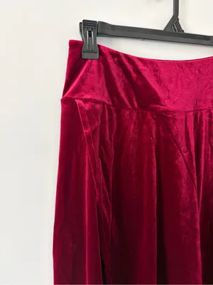 Halara High Waisted High Low Crossover Velvet Maxi Skirt Sangria NWT Small thumbnail 2