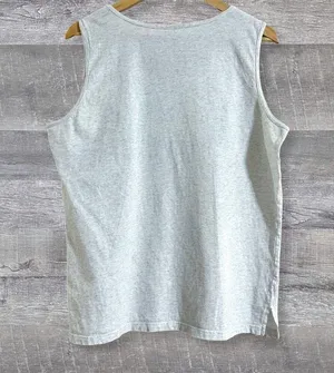 Victorias Secret PINK Grey Muscle Tank Top Women L Ombre Green Blue Logo Graphic thumbnail 4