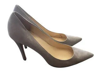 Talbots Women's Size 9‎ M Gray Leather Suede Pointed Toe 4.5 IN Heels thumbnail 1