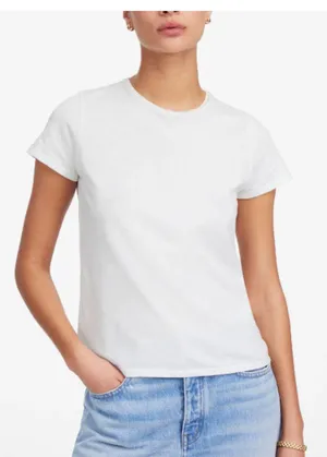 Madewell | NWT | Essential Slim Tee in Lightweight Cotton White | Sz XS thumbnail 1