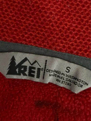 REI Polartec Brick Red w/Grey Fleece Zip Up Jacket thumbnail 8