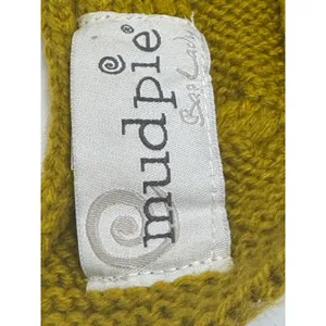 Mud Pie Scarf Womens Chartreuse Green Cable Knit Rosette Flower 60 x 18 thumbnail 4