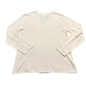 J. Jill Top Knit Soft Pink Linen Blend Top V Neck Casual Travel Coastal Women L thumbnail 2