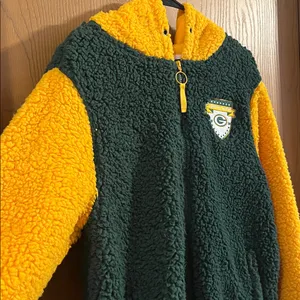 Green Bay Packers NFL Full Zip Sherpa Hoodie‎ NWOT Small thumbnail 2