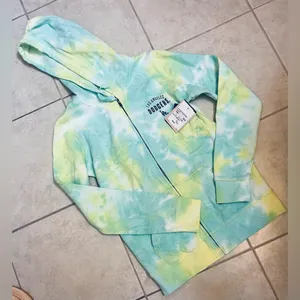 New Era Women's White Los Angeles Dodgers Tie-Dye Full-Zip Hoodie thumbnail 2
