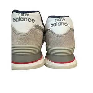 Women's New Balance 574 Grey Navy Lace-Up Athletic Sneakers thumbnail 4